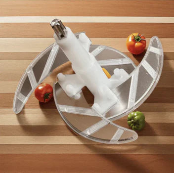 Manual Push Vegetable Chopper with stainless steel bowl for onions, vegetables, garlic and fruits by STORIYO