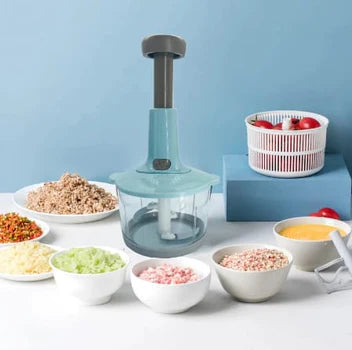 Manual Push Food Chopper for vegetables, onions, garlic and fruits by STORIYO